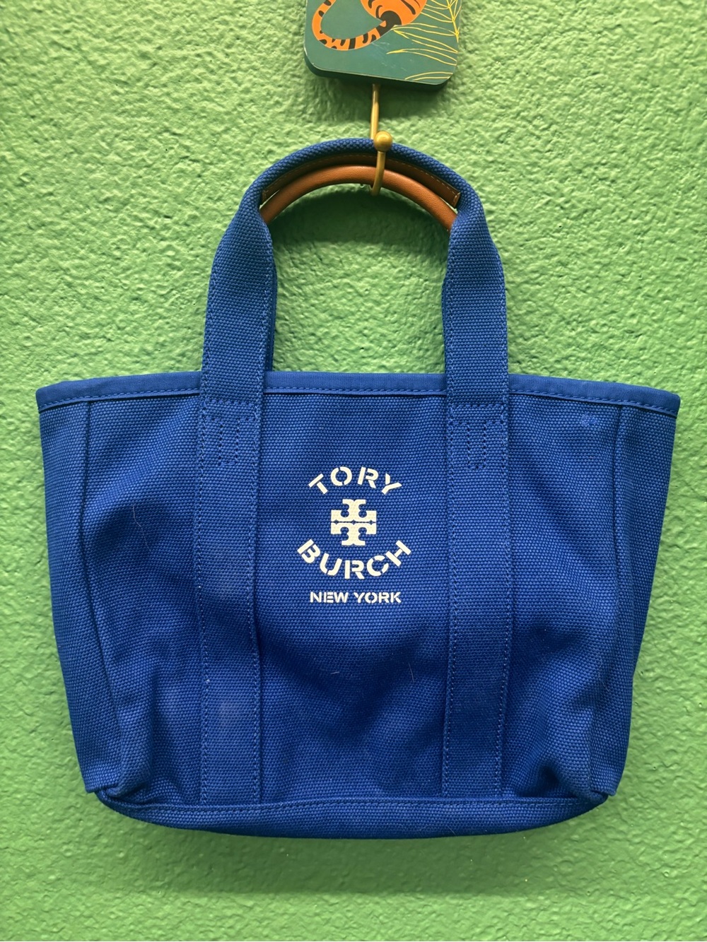 Tory Burch Royal Blue Canvas Mini Tote